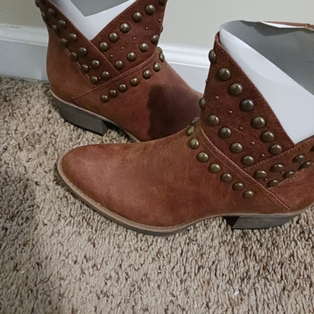 Studded western cognac color boots